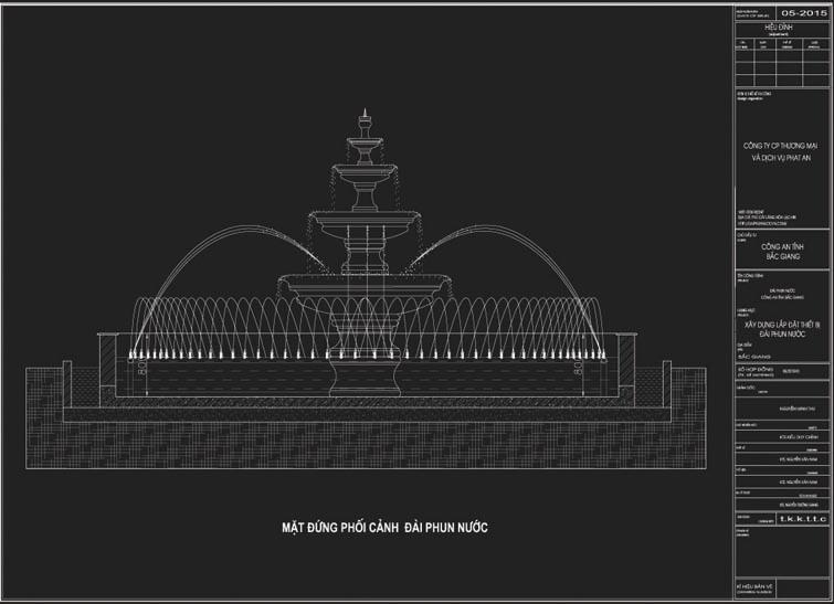 Thiết kế thi công hoàn thiện đài phun nước Công An Tỉnh Bắc Giang
